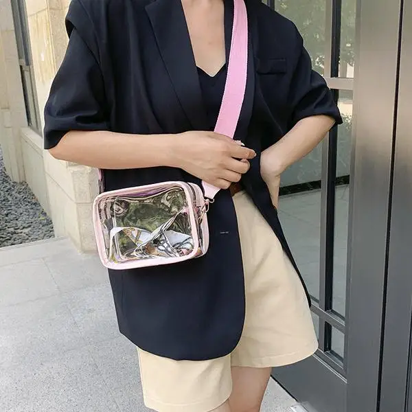 pink color Cross body new  jelly mobile phone casual foreign styleshoulder small square bag for lady