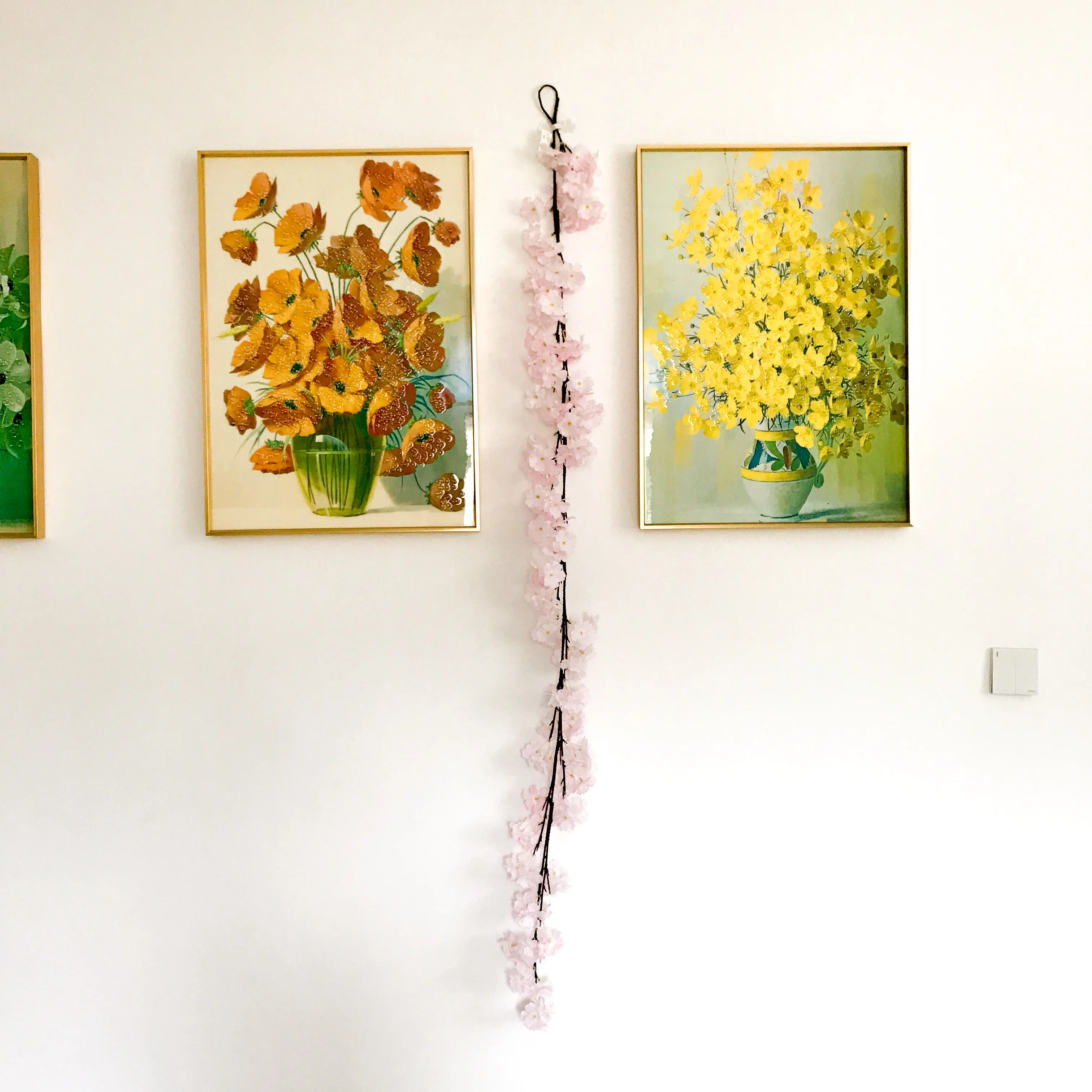 Artificial cherry blossom vine decoration long vine home decoration background decoration flower vine
