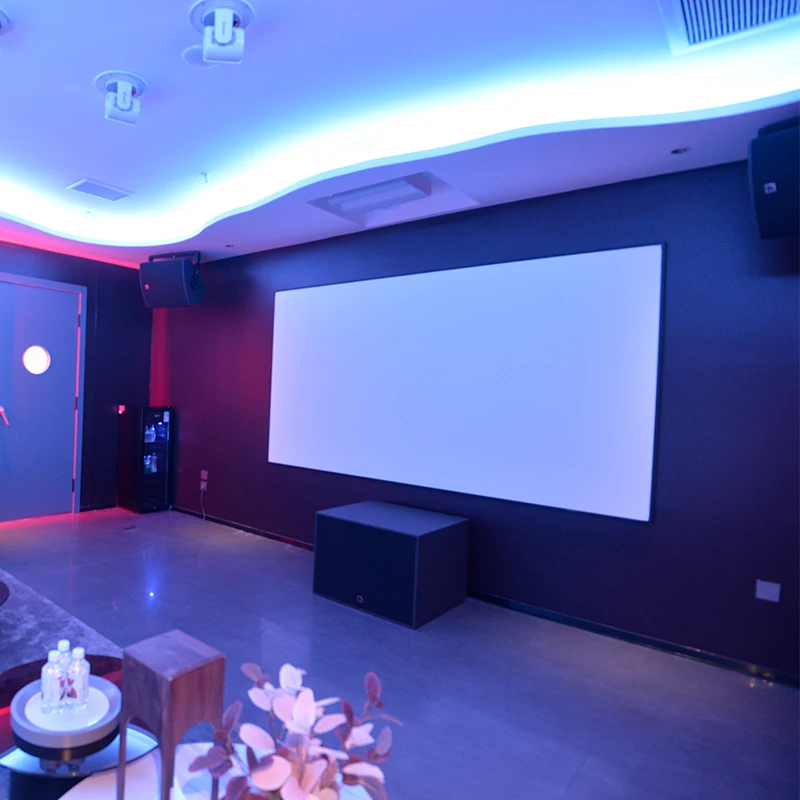 120Inch ZSMscreen FS660S Motorized Impact Home Projector Screen High-Density Durable Aluminium Frame 16:9 16:10 Acoustic Style