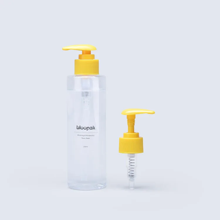 Wholesale yellow plastic shampoo pump,24mm 28mm lotion pump head