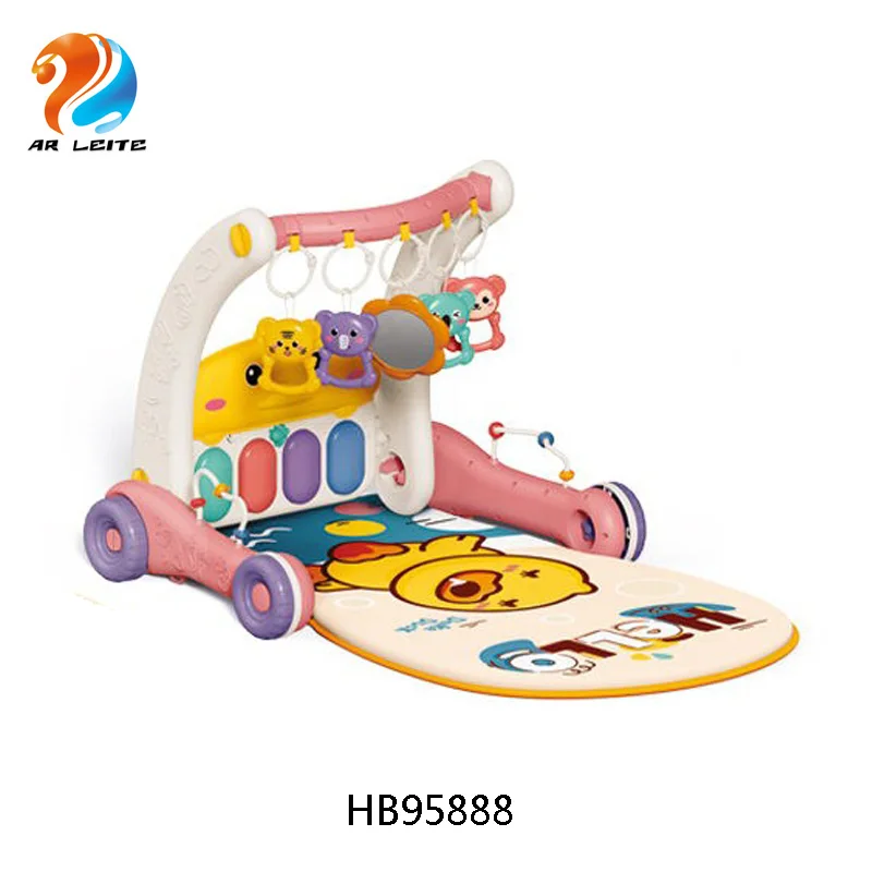 High Quality 2 In 1 educational toys Infants Piano Rack & Walker Activity Center Play Mat Baby Gym