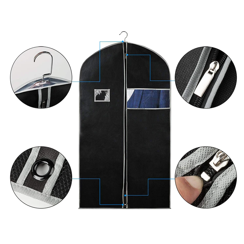 High-grade durable polyester non-woven custom logo suit dust-proof Luxury garment  bag
