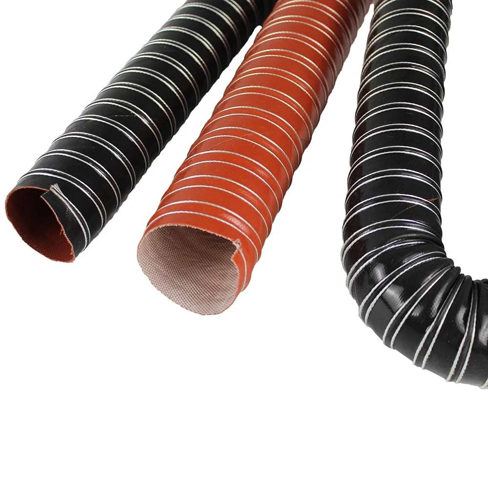 Red high-temperature silicone duct  High-temperature red silicone air duct Red silicone high-temperature ventilation duct