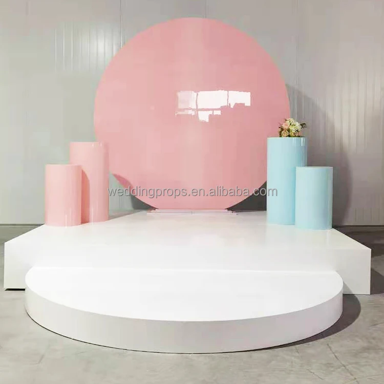 Factory Price Wedding Supplies White Gold Acrylic Wedding Stage Wedding Decoration Party Dance Floor Stage