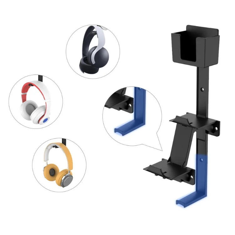 Wall Mount Brackets With Headset Hanger For Xbox/PS5/PS4/PS3/Nintendo switch Controller Remote Headset Holder