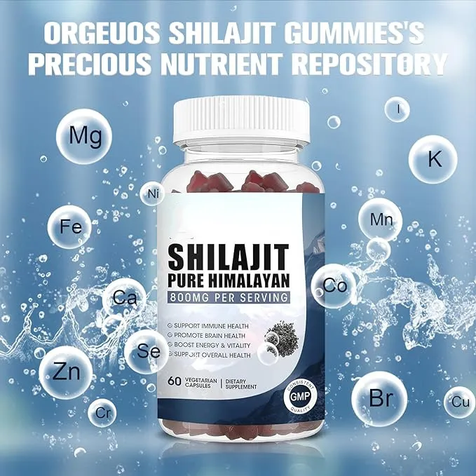 OEM Private label Shilajit Gummies Pure Himalayan Organic with 85+ Trace Minerals Fulvic Acid for Energy, Immune Support