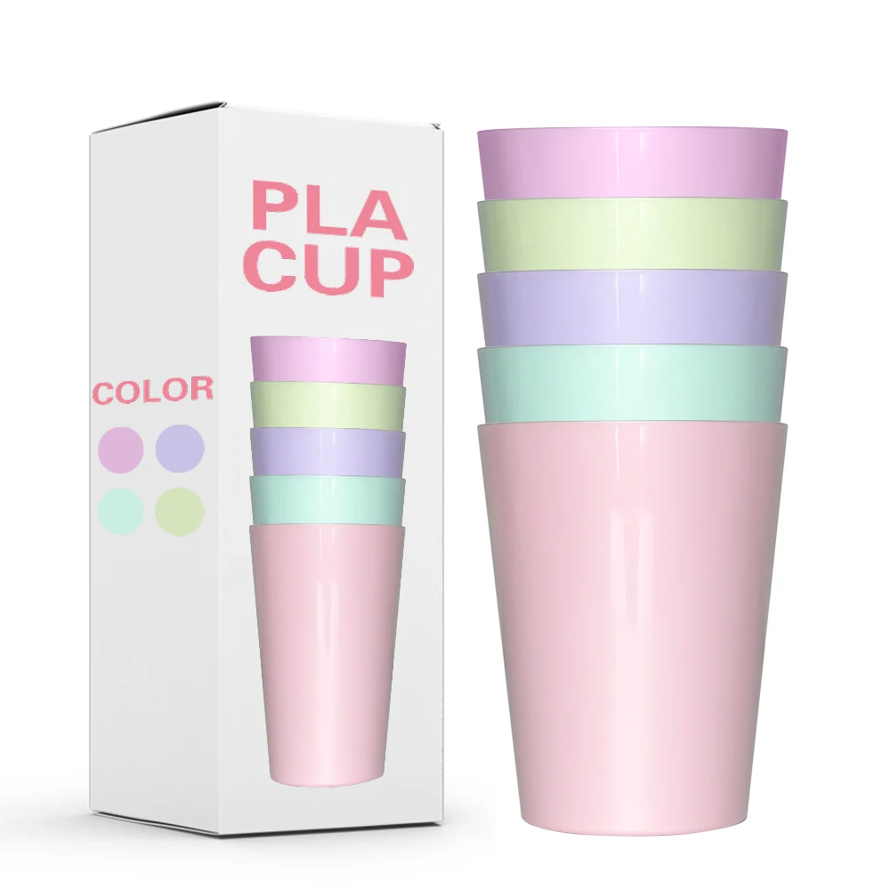 Reusable travel cup Biodegradable PLA travel mug portable 15oz/420ML Cup dishwasher safe plastic tumbler custom logo drink cup