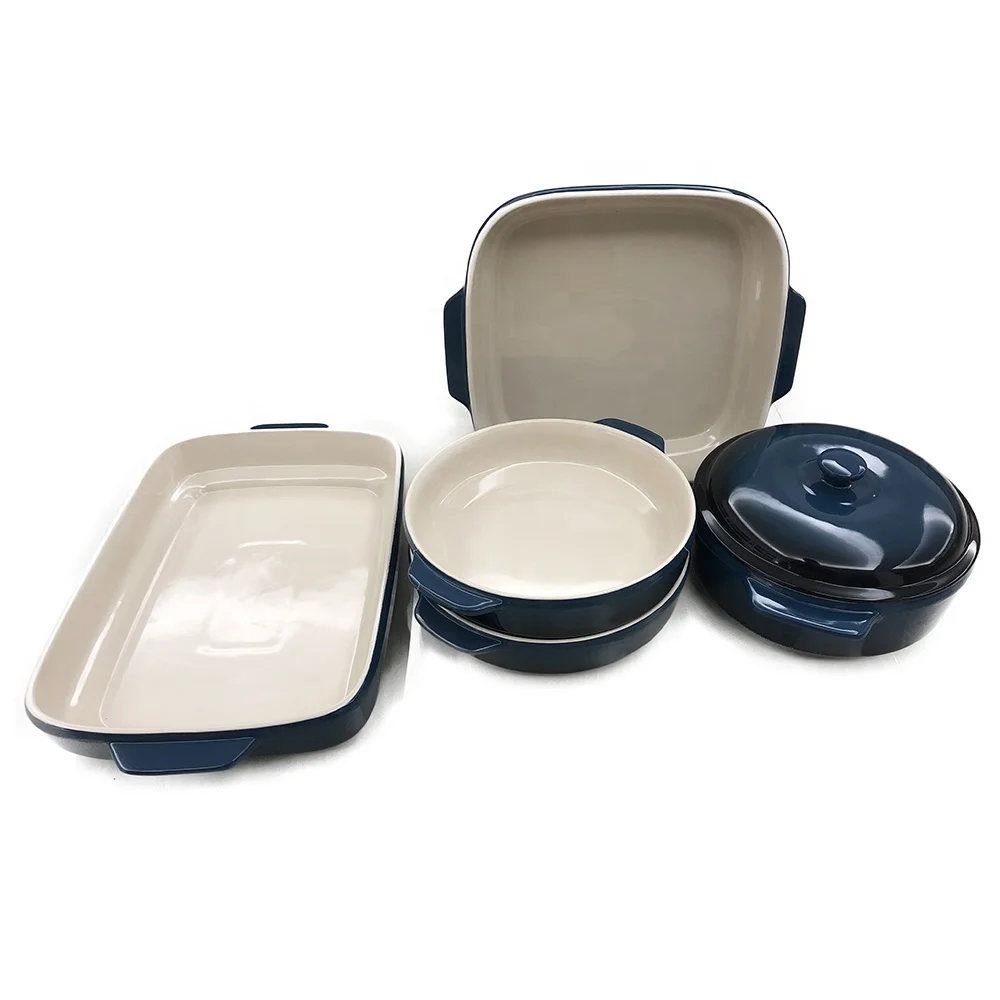 Square Microwave Bakeware Ceramic Tray Baking Dishes And Pans With Handles