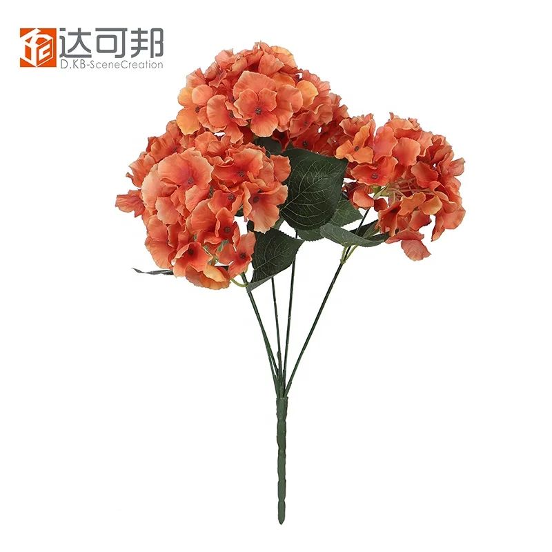 Hot Sales 3 Petals 5 heads Spring Color Hydrangea Cheap Bouquets of Artificial Flowers For Home Decor