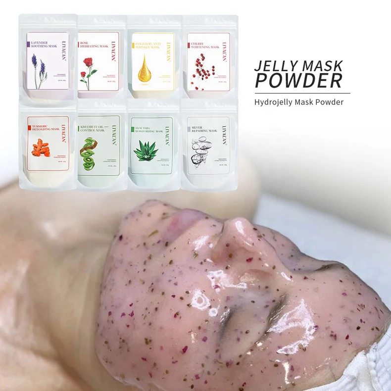 LIYALAN Spa Beauty Hydrojelly Powder Skin Care Rose Gold Collagen Peel Off Face & Body Soft Rubber Jelly Facial Mask for face
