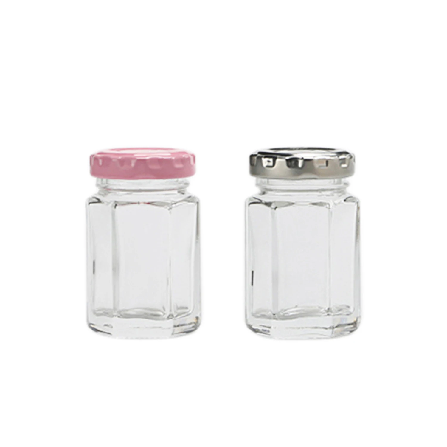 Высококачественная Шестигранная прозрачная стеклянная бутылка 80 мл Птичье гнездо герметичная фармацевтическая стеклянная капсула стеклянная банка с акриловой крышкой