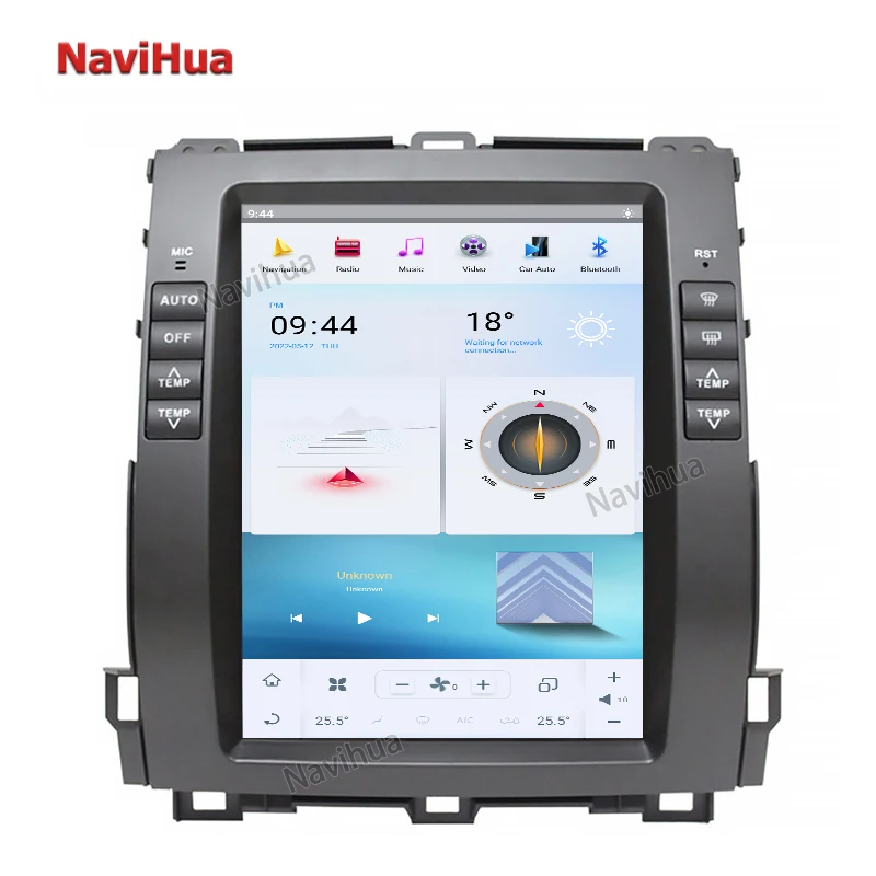 NaviHua 10.4 Inch Vertical Navigation System GPS Auto Radio Car DVD Audio Player for Tesla Toyota Prado 120 for Lexus GX470