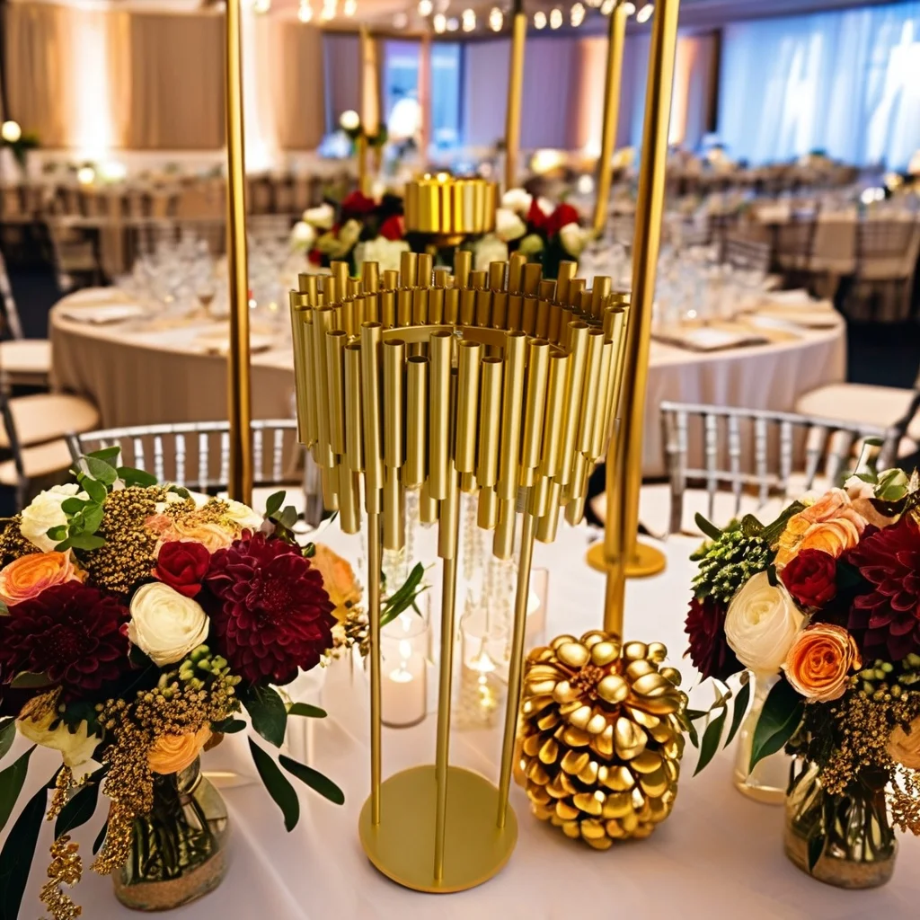 Hot sale Gold Metal Floor Candle Holder Stand Centerpiece Table Candelabra Centerpiece for Wedding Party Decor