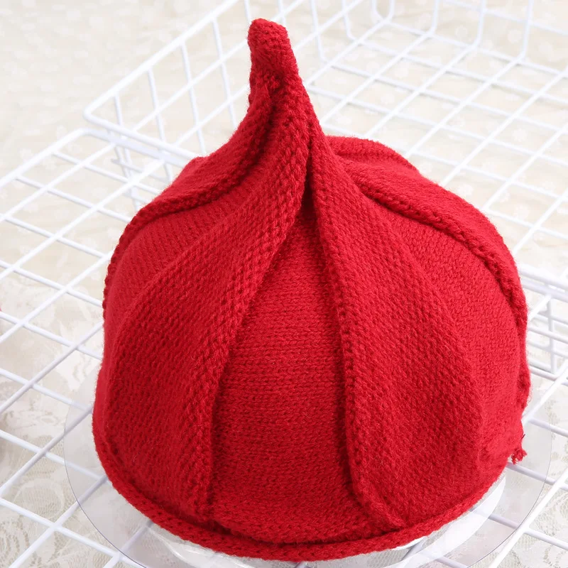 New Style infant baby knitted Wool Hat Boys and Girls Autumn Windmill Pointed Hat