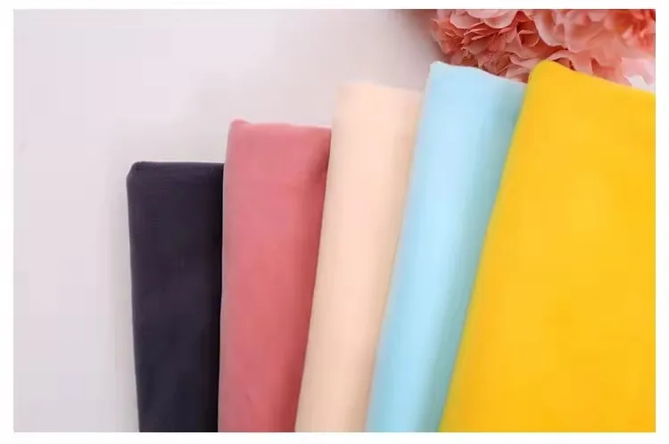 Goods in stock hot selling warp knitted polyester spandex super soft plush fabric for house wearing