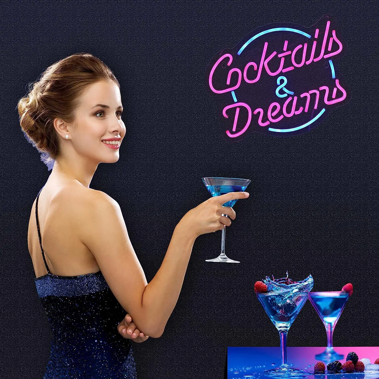 Manufacturer Fast delivery Dropshipping Cocktails&Dreams led logo neon sign neon flex de silicona