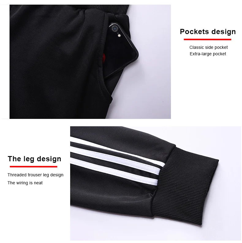 China Fashion custom logo winter two piece zip up hoodie man s joggers suits sweatsuit joggers track suit set for men