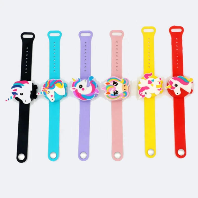Mini Child Hand Sanitzer Wrist Sanitiser Bracelet Wristband  Design Kids Watch Cartoon hand sanitizer Silicone bracelet