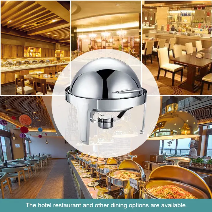 YITIAN Luxury Roll Top Stainless Steel Buffet Serving Dishes Stand Food Warmers Buffet Heater Chafing Dish