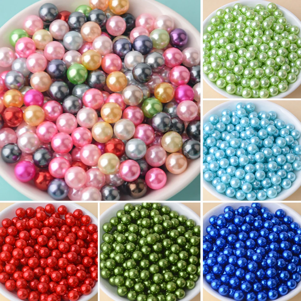 Wholesale ABS Acrylic Round Beads Faux Pearls NO Hole 1.3-10MM Mixed Color for Craft DIY Jewelry Making