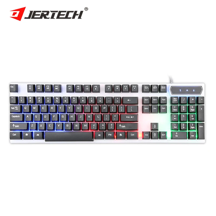 Клавиатура Jertech K358 для настольного ПК оптическая игровая Проводная клавиатура с RGB и радужной светодиодной подсветкой арабской русской раскладкой