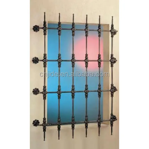 1620x1090mm Factory Custom Wrought Iron Window Grille Security Bars Grates