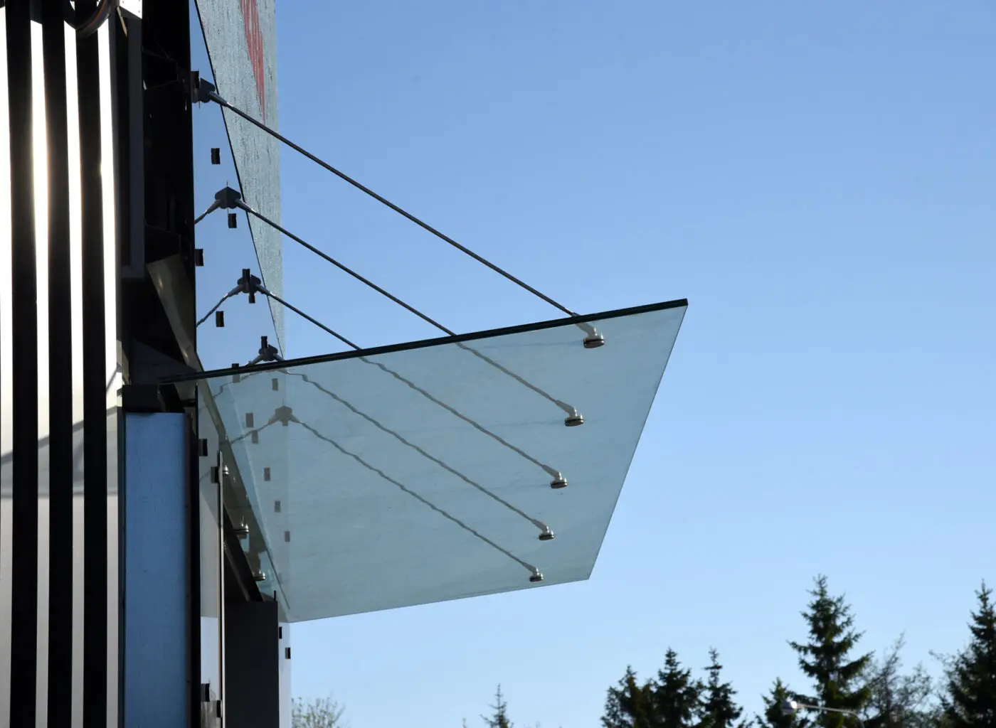 curved glass canopy Suspendion glass canopy frame glass canopy for pick up truck