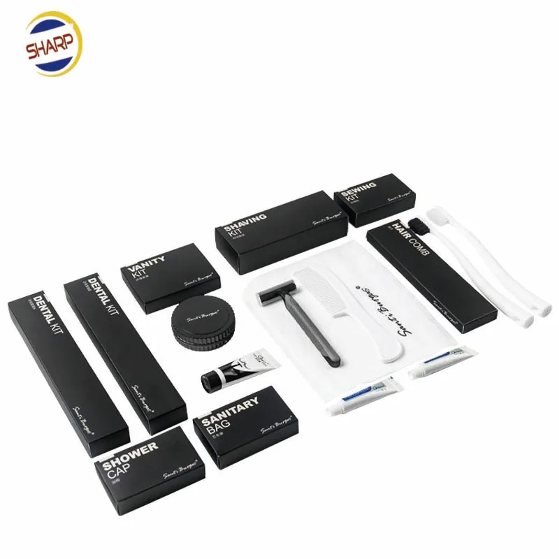 Wholesale high quality hotel supplier 5 star hotel bathroom amenity sets