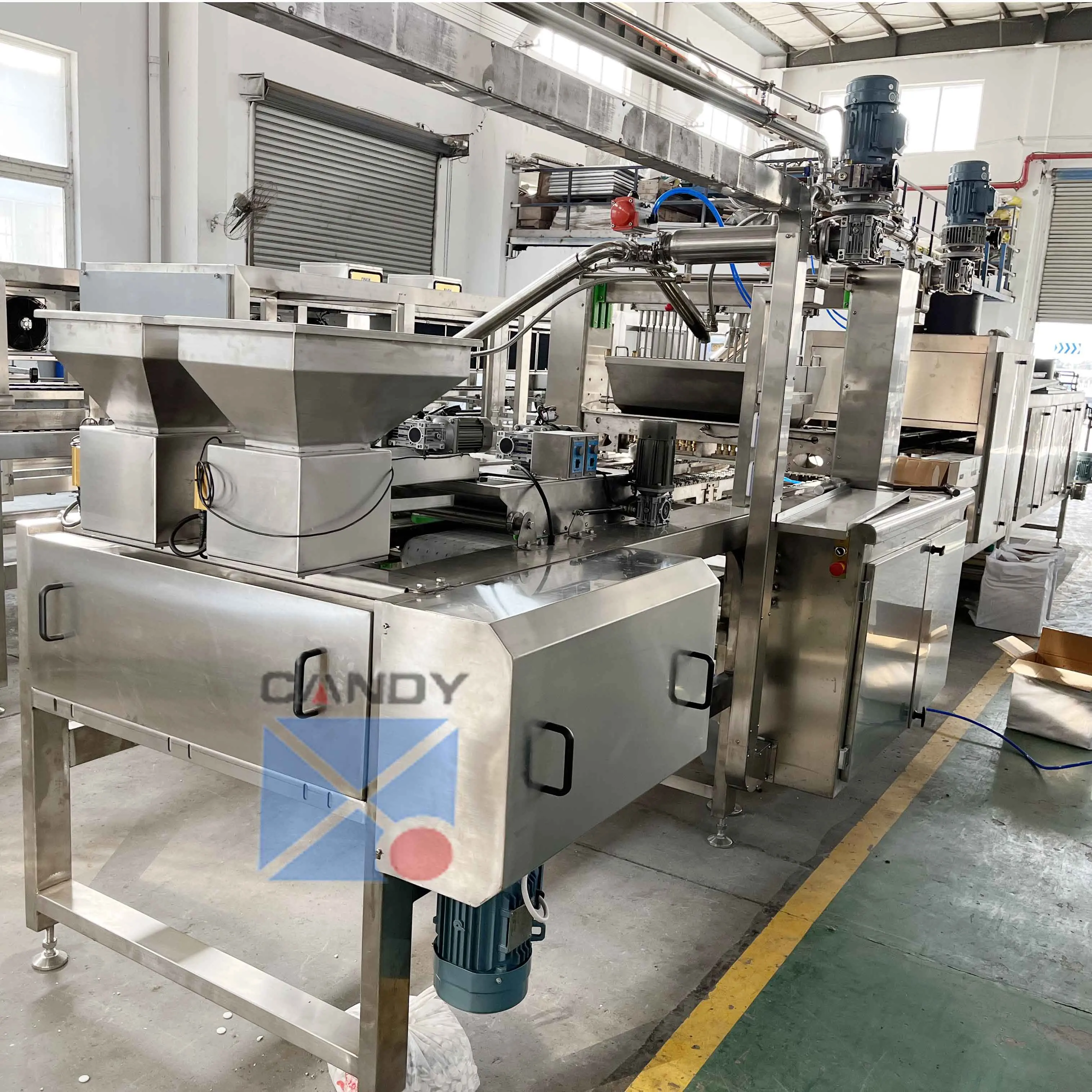 150kg Automatic PLC control printing smile hard candy making machine confectionery lollipop depositing line