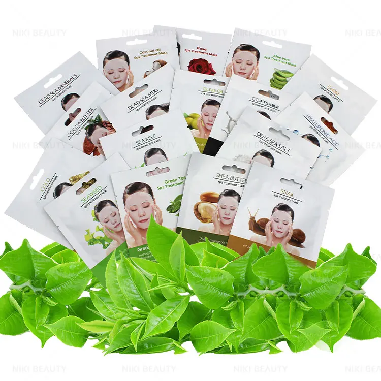 Wholesale Private Label Logo Chinese Organic Cosmetic Green Tea Moisturizing Facial Mask