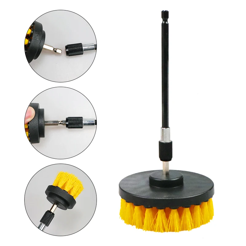 2/3.5/4/5'Attachment Set Power Scrubber Brush Car Polisher Bathroom Cleaning Kit Electric Cleaning Brush