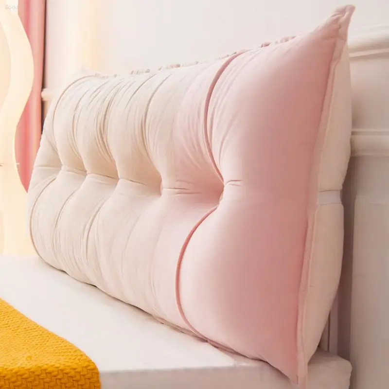 Garden Solid Color Bier Home 2023 New Straight Strip Double Bed Cushion Sakura Powder Champagne