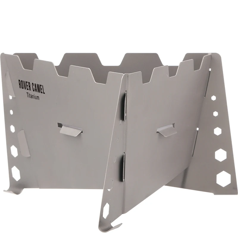 Titanium Folding Pot Stand with Tray Ultralight Pocket Stove Multi-Fuel Solid Fuel and Alcohol Stove with Custom Logo