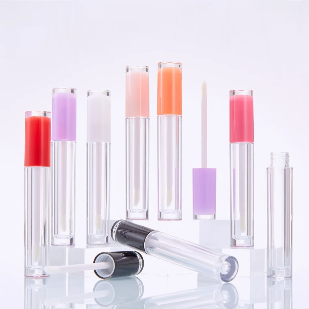 5ml multi-color round tube lip gloss lip glaze lip gloss empty nozzle red tube cross-border hot sales