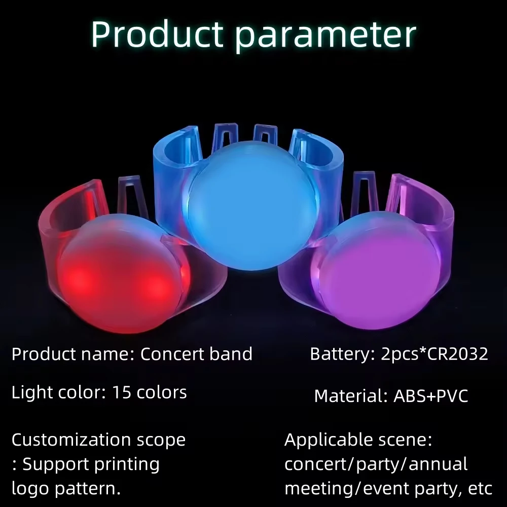 Concert remote light bracelet booster props retractable 15 color wrist band music festival field control flash bracelet