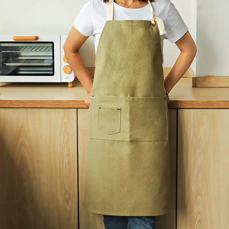 Mandiles Delantales De Cocina Tabliers Waiter Cooking Canvas Apron Kitchen Custom Logo Chef Delantal Bartender Aprons For Women