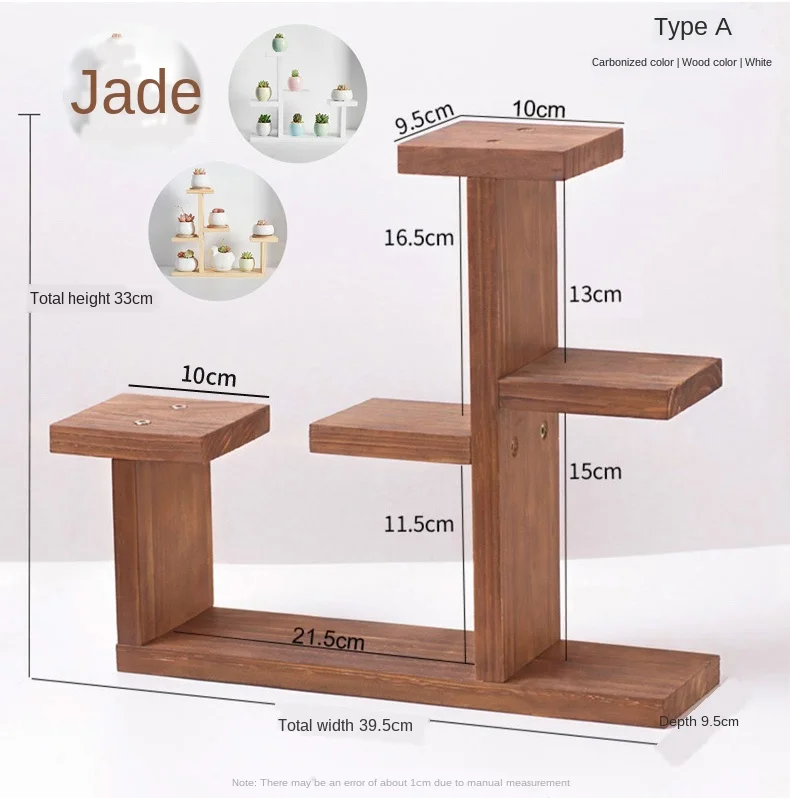 Multi-layer Solid Wood Desktop Flower Stand Indoor Wood Flower Pot Display Stand Rack Modern Plant Stand