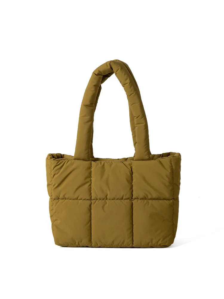 2024 Trendy New Trend Puff Shoulder Bag Down Nylon Puff Hand Bag Student Casual Space Cotton Tote Bag For Girls