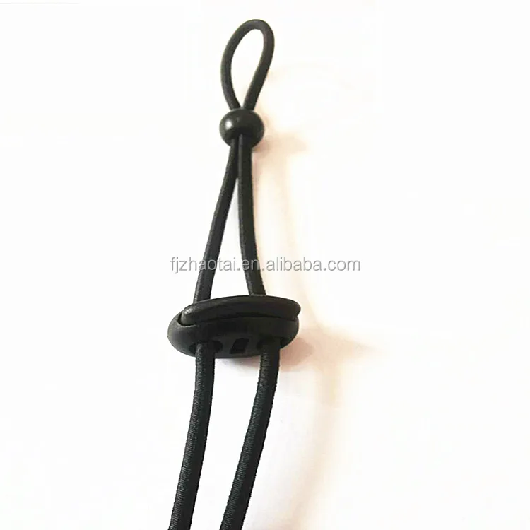 Wholesale Adjustable toggle white and black rubber silicone stopper buckle for mask 3mm stretch rope adjustment