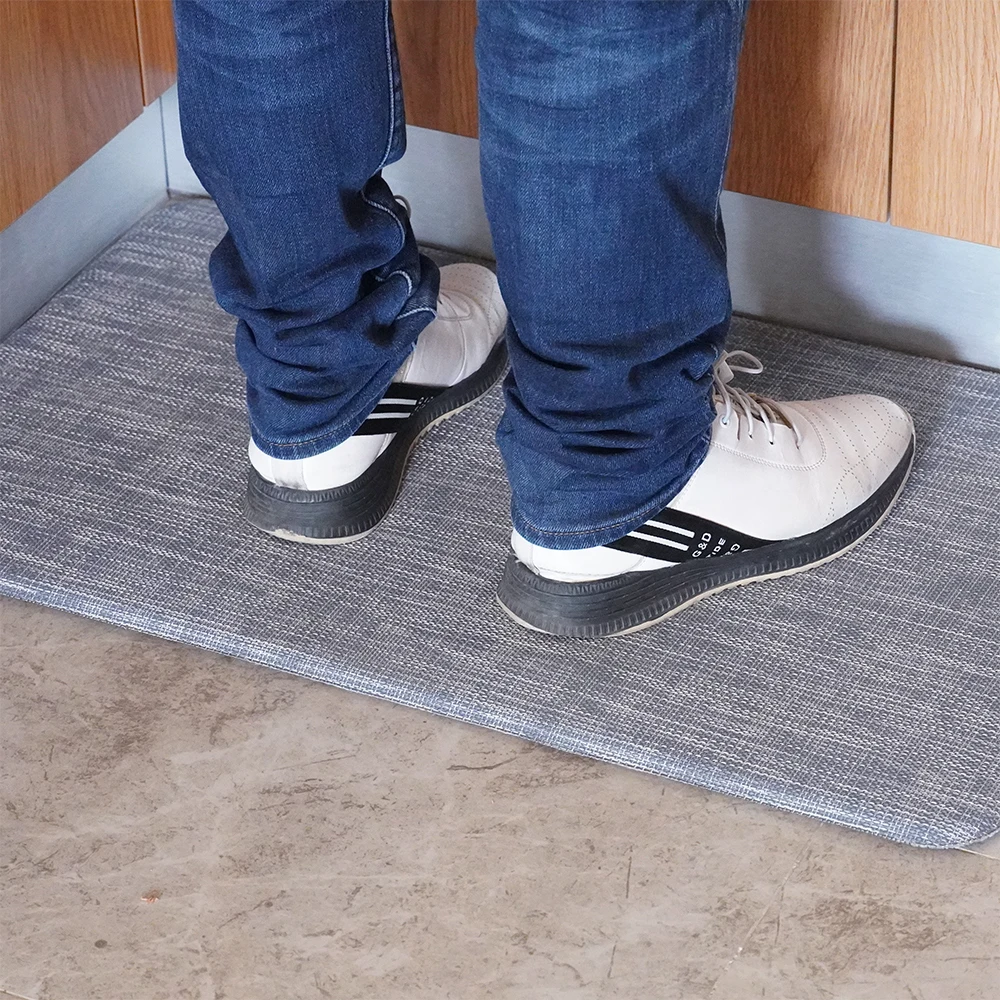 2023 PVC  kitchen mat  and waterproof anti fatigue mat with woven pvc surface