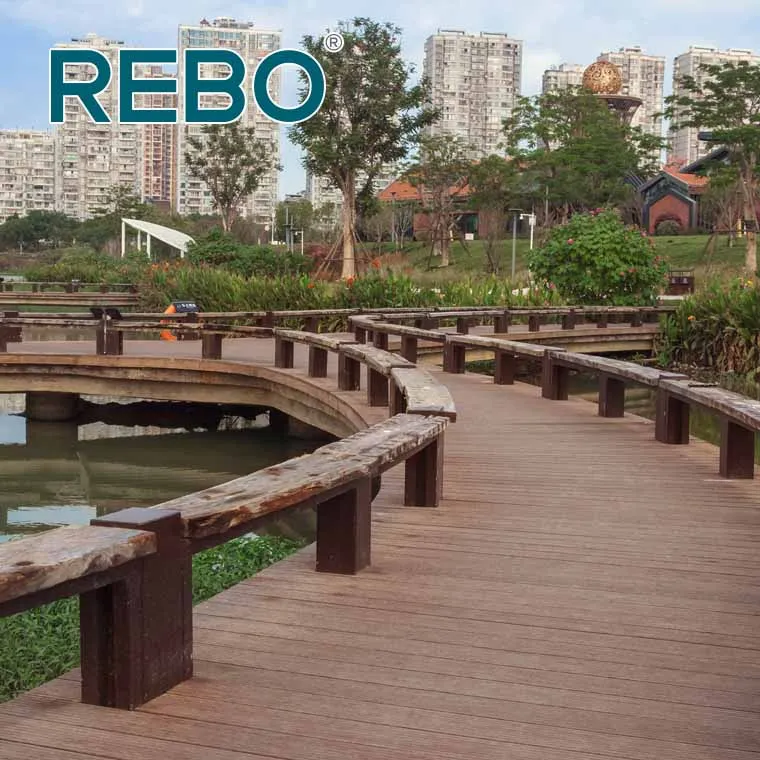 High density outdoor patio playground decking floor bamboo composite decking board