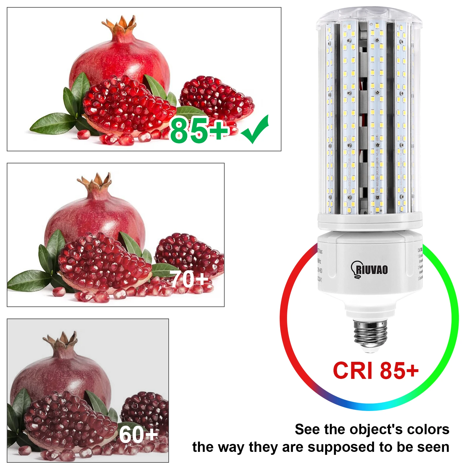 60w led corn bulb ETL DLC approved Indoor and outdoor White waterproof IP65 led corn bulb light e27/e28
