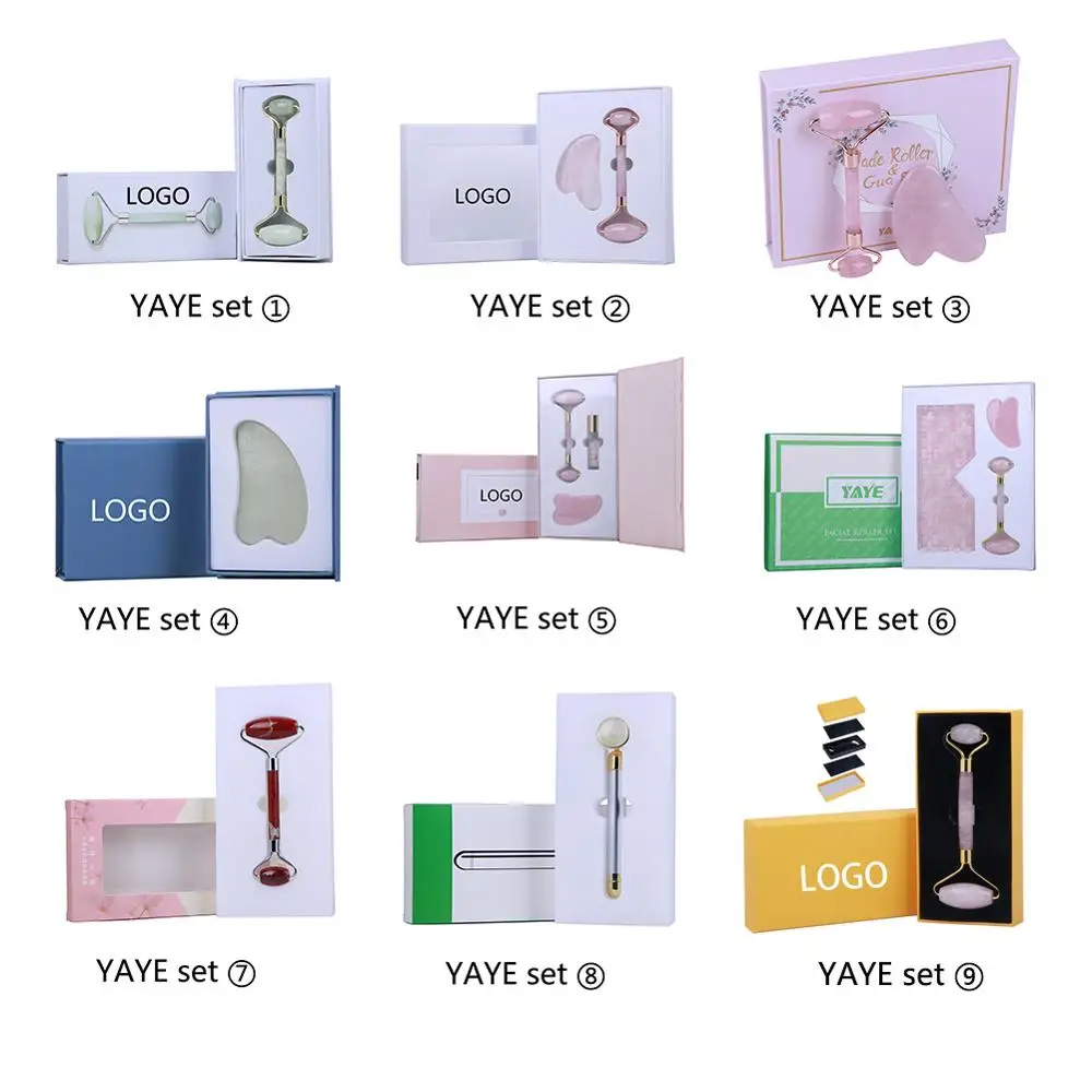 High Grade Metal Facial Massage Roller Natural Rose Quartz Jade Roller Slimming Anti Wrinkle Cellulite Beauty Roller