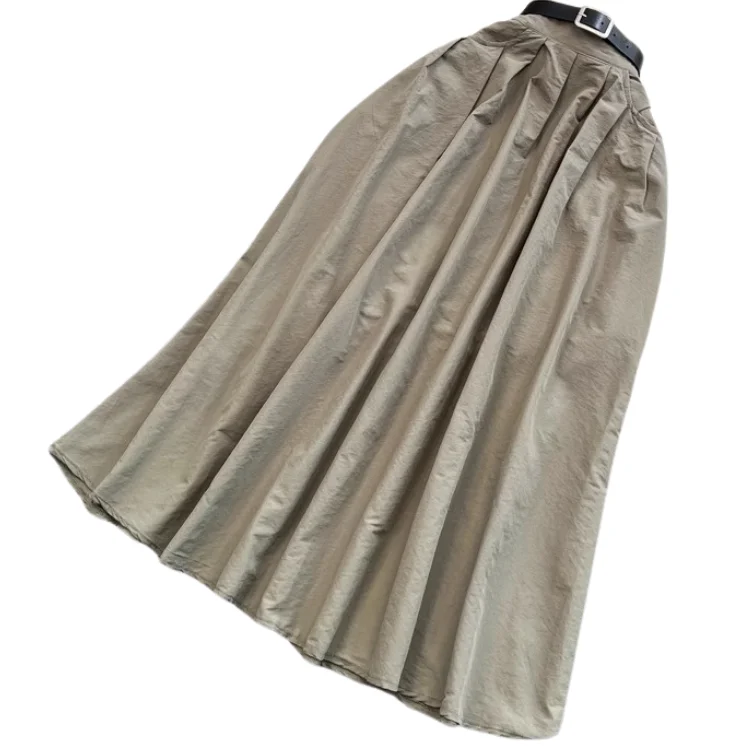 Fashion Set Female Korean Version POLO Collar Sleeveless Waist Drawstring Tie Shirt Two-Piece Set High Waist A-Line Skirt