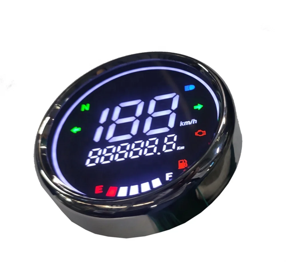 Digital Motorcycle Odometer Speedometer Tachometer rpm Fuel Meter Assembly with BT