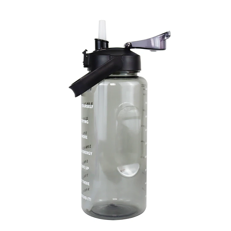 New Hot sale 2024 BPA Free Travel Glass Straw PP Plastic Leak Proof Motivational Water Bottle With Custom Logo