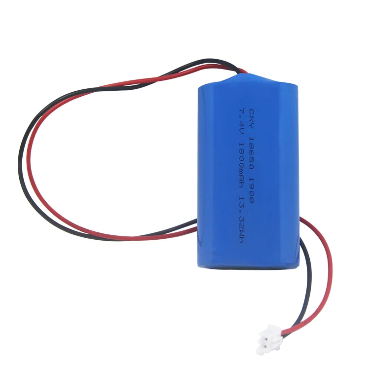 18650 2S battery chargeable  7.4V 1800mAh lithium ion battery pack