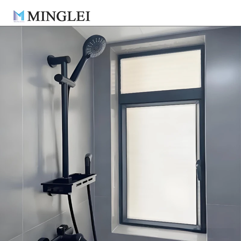 Minglei Top Black Thermal Break Aluminum Windows Double Glazed Tempered Glass Opaque Window Aluminum Frame Casement Windows