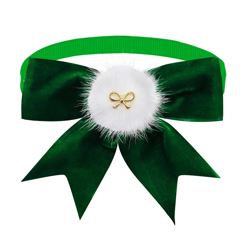 Luxury Velvet BowTie for Boy Dogs Fashionable Christmas Color Pet Sailor Bows Fluffy Ball Solid Pattern Summer Winter Spring