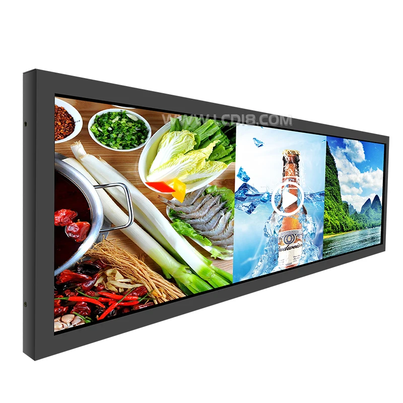 28.6 inch Bar Screen Touch Display Video Digital Signage Advertising Screen for supermarket/shopping mall